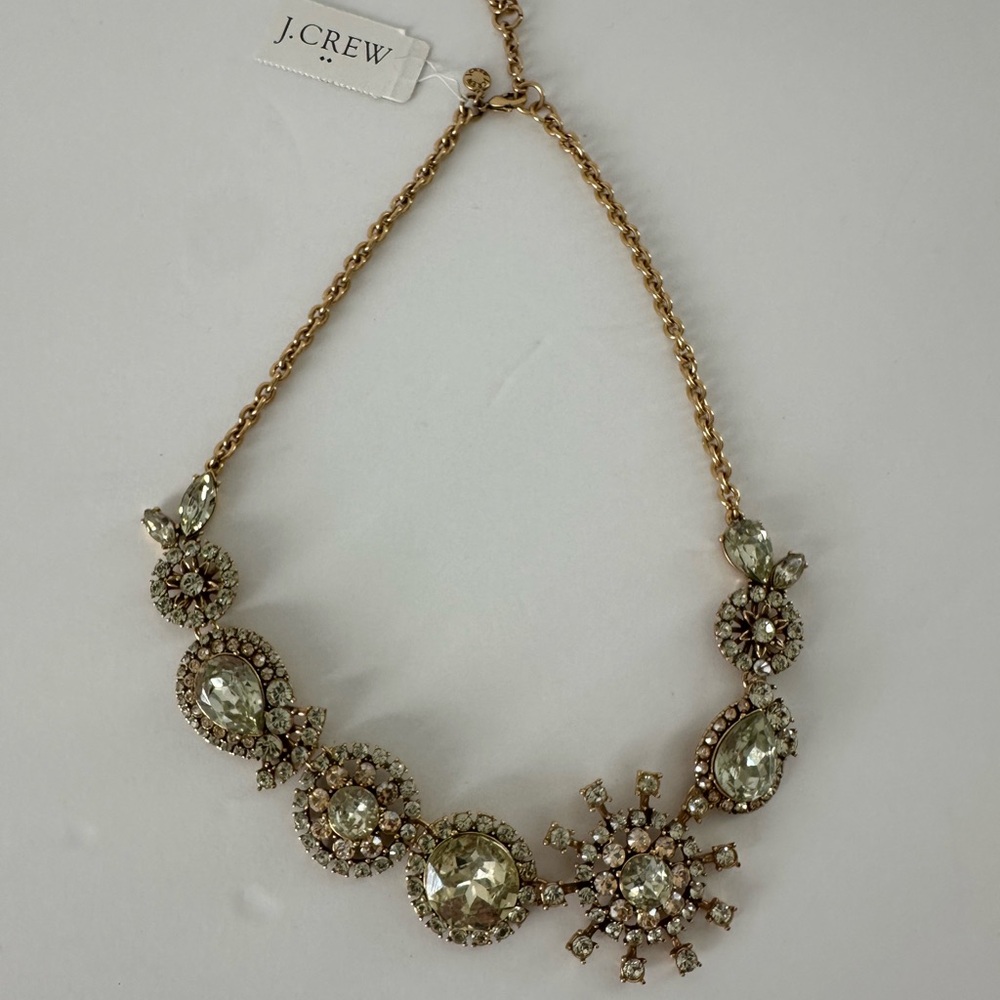 J. Crew Gold Floral Cluster Necklace